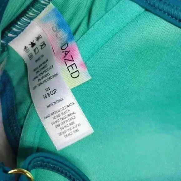 Sundazed Swim Top 36B Womens Green Brooke Ruffle Tie Back Bikini - Picture 8 of 9